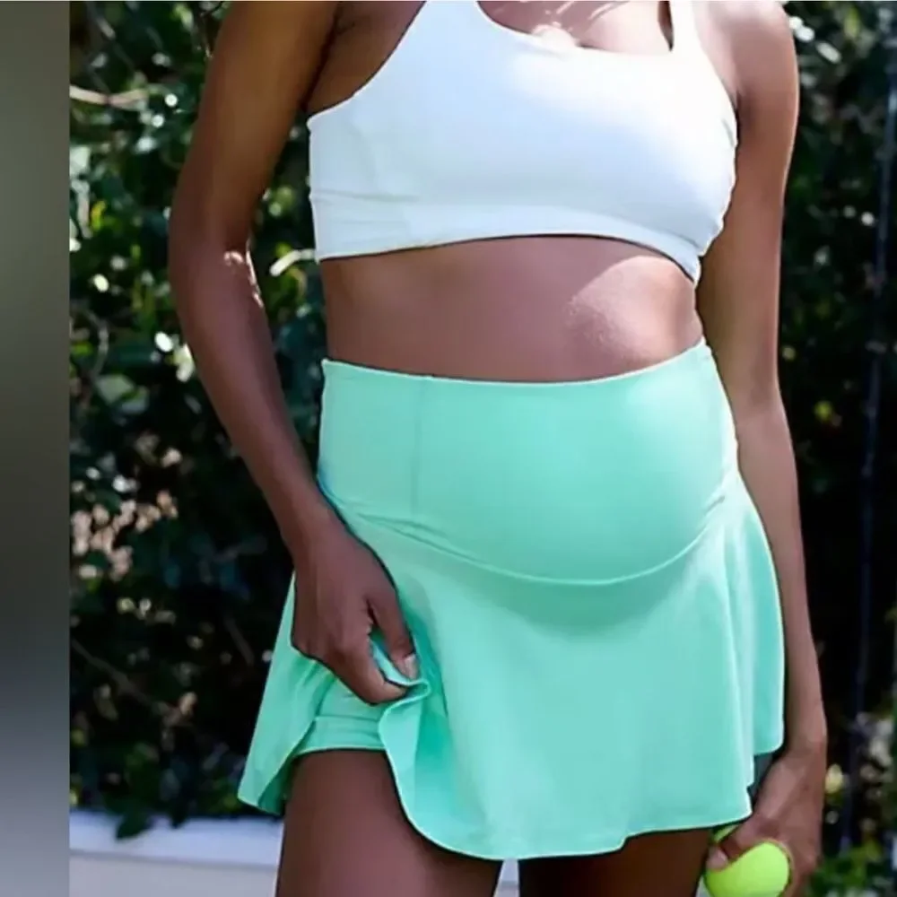 Free People X Hatch Pleats And Thank You Maternity Skort Lime Green Womens XL